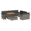 vidaXL Conjunto de Sof&aacute; de Jardim 13 unid. Cinzeto vime PE