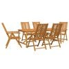 vidaXL Conjunto de Jantar para Jardim 7 pcs Castanho