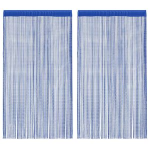 vidaXL Cortinas de fios 2 pcs 100x250 cm azul