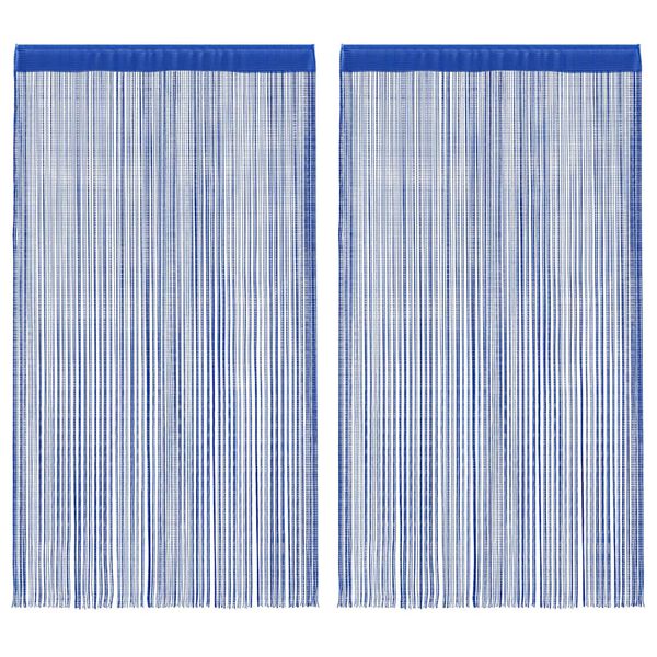vidaXL Cortinas de fios 2 pcs 100x250 cm azul