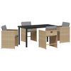 vidaXL Conjunto de Jantar para Jardim 5 unid. Bege vime PE