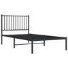 vidaXL Estrutura de cama com cabeceira 90x190 cm metal preto