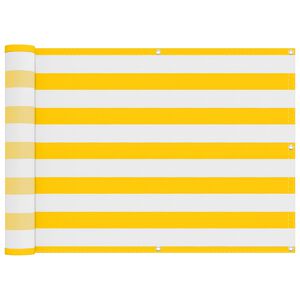 vidaXL Tela de Varanda Amarelo e Branco 75 x 200 cm