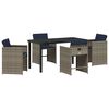 vidaXL Conjunto de Jantar para Jardim 5 unid. Cinzeto vime PE