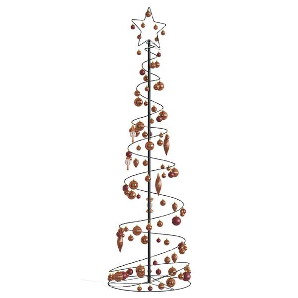 vidaXL &Aacute;rvore de Natal LED com Baubles 120 LEDs Branco Quente 180 cm