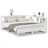 vidaXL Cama com estante sem colch&atilde;o 135x190 cm pinho maci&ccedil;o branco