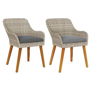 vidaXL Cadeira de Jardim 2 pcs Cinzento-claro 62,5 x 55 x 82 cm