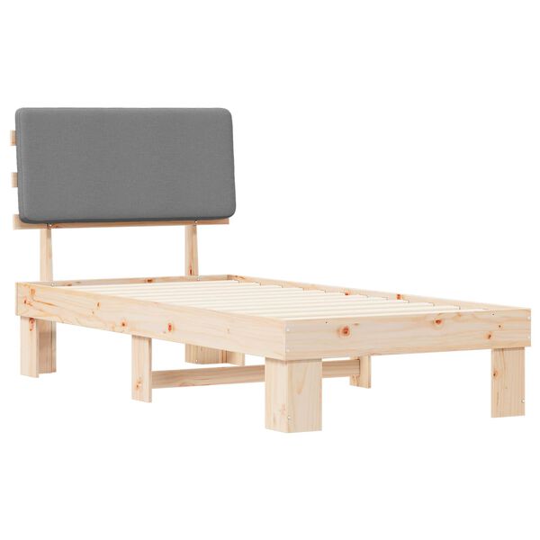 vidaXL Estrutura de Cama com Cabeceira Estofada Cinzento-claro