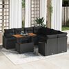 vidaXL Conjunto de Sof&aacute; de Jardim 9 pcs Preto Rattan Sint&eacute;tico