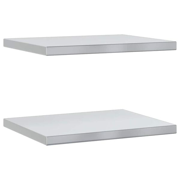 vidaXL Prateleiras de parede 2 pcs 50x40 cm a&ccedil;o inoxid&aacute;vel prateado