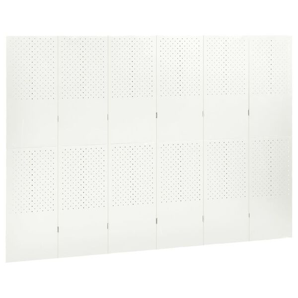 vidaXL Divis&oacute;rias/biombos com 6 pain&eacute;is 2 pcs a&ccedil;o 240x180 cm branco