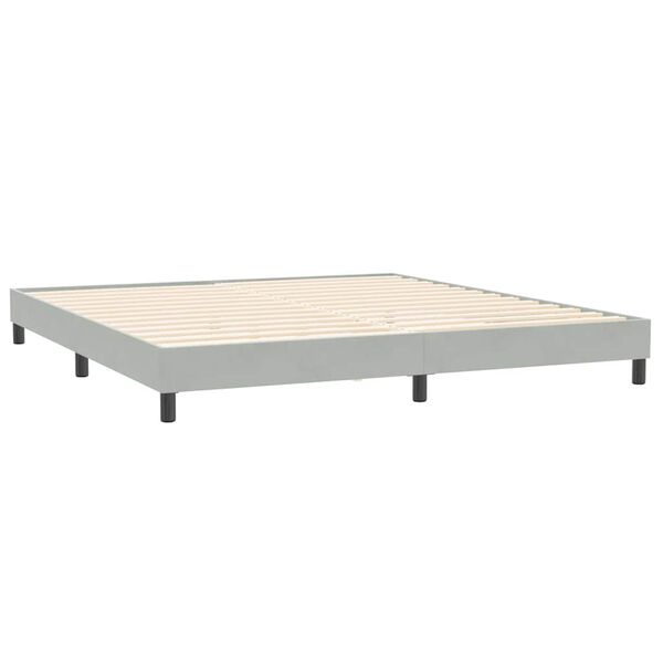 vidaXL Estrutura de cama sem colch&atilde;o 200x220 cm veludo cinzento-claro