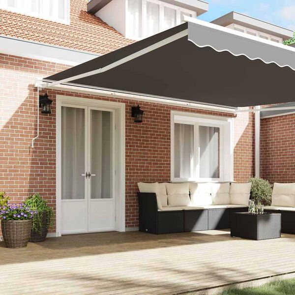 vidaXL Toldo Manual Branco 4 × 3,5 m Metal