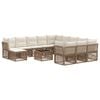 vidaXL Conjunto de Sof&aacute; de Jardim 13 pcs Bege vime PE