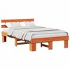 vidaXL Estrutura da Cama com cabeceira Marrom Cera 135 x 190 cm