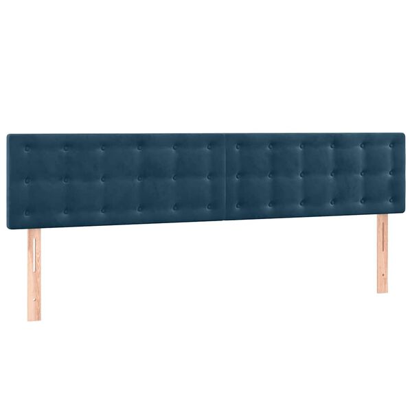 vidaXL Cabeceira de cama 2 pcs veludo 90x5x78/88 cm azul-escuro