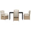 vidaXL Conjunto de Jantar para Jardim 5 pcs Bege e Branco Creme