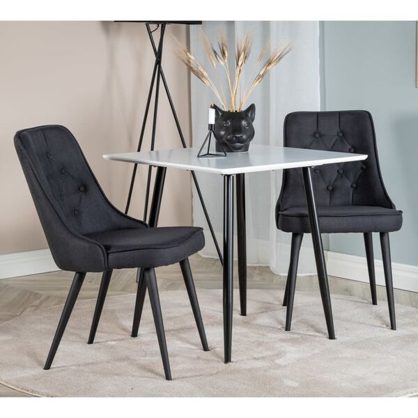 Venture Home Cadeiras de jantar Velvet Deluxe 2 pcs poli&eacute;ster preto