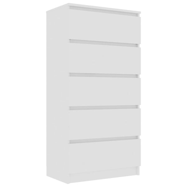 vidaXL Aparador c/ gavetas 60x35x121 cm contraplacado branco