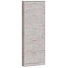vidaXL Sapateira 59x17x169 cm derivados de madeira cinzento cimento