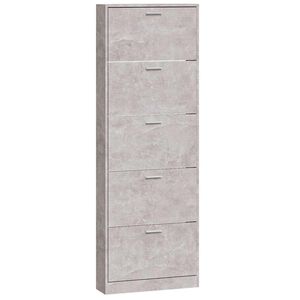 vidaXL Sapateira 59x17x169 cm derivados de madeira cinzento cimento