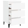vidaXL Mesa de cabeceira c/ pernas em metal 40x35x69 cm branco
