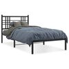 vidaXL Estrutura de cama com cabeceira 100x190 cm metal preto