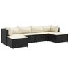 vidaXL 6 pcs conjunto lounge de jardim c/ almofad&otilde;es vime PE preto