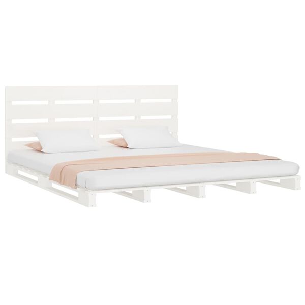 vidaXL Cama sem colch&atilde;o 180x200 cm madeira de pinho maci&ccedil;a branco