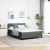 vidaXL Cama Box com colch&atilde;o Cinzento escuro 140 x 190 cm tecido