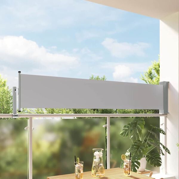 vidaXL Toldo lateral retr&aacute;til para p&aacute;tio 60x300 cm cinzento