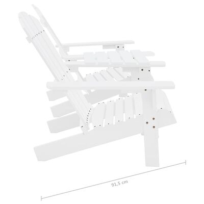 vidaXL Cadeiras jardim Adirondack + mesa centro madeira abeto branco