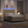 vidaXL Cama Box Spring LED Cinza Claro e Branco 160 x 200 cm