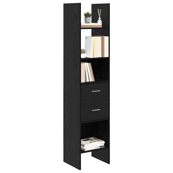 vidaXL Gabinete de Livros Carvalho preto 40 x 35 x 180 cm