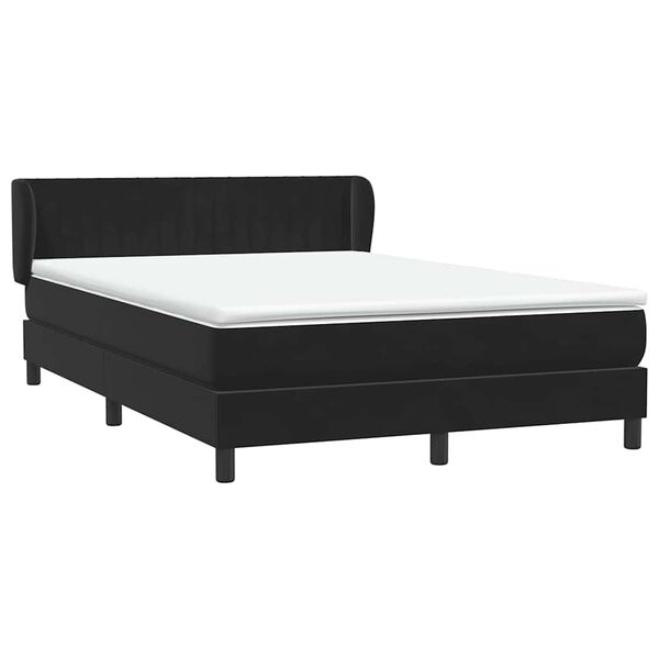 vidaXL Cama com molas/colch&atilde;o 160x210 cm veludo preto