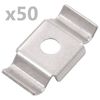 vidaXL Placas fixa&ccedil;&atilde;o borboleta para cercas 50 pcs a&ccedil;o inoxid&aacute;vel