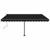 vidaXL Toldo retrátil manual c/ LED 450x300 cm antracite
