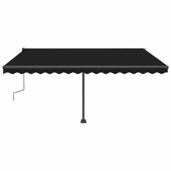 vidaXL Toldo retrátil manual c/ LED 450x300 cm antracite