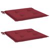 vidaXL Almofad&otilde;es p/ cadeiras jardim 2pcs tecido oxford vermelho tinto