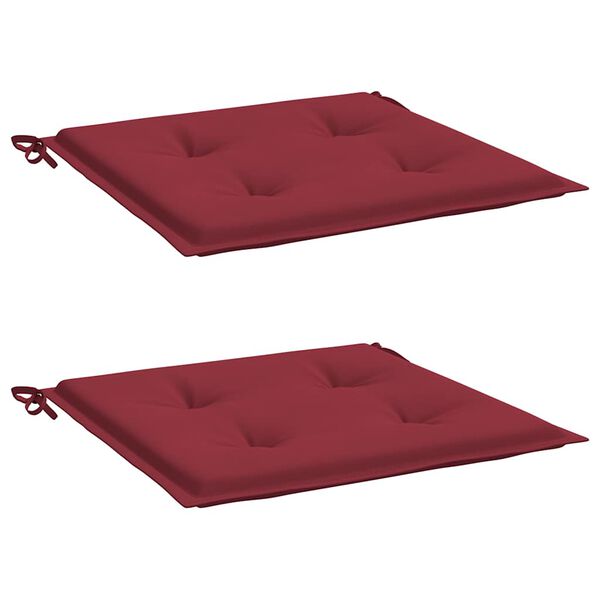 vidaXL Almofad&otilde;es p/ cadeiras jardim 2pcs tecido oxford vermelho tinto