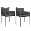vidaXL Cadeiras jardim c/ almofadões 2 pcs 54x61x83 cm vime PE preto