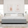 vidaXL Cama Box com almofada Manual Cinzento-claro 200 x 200 cm tecido