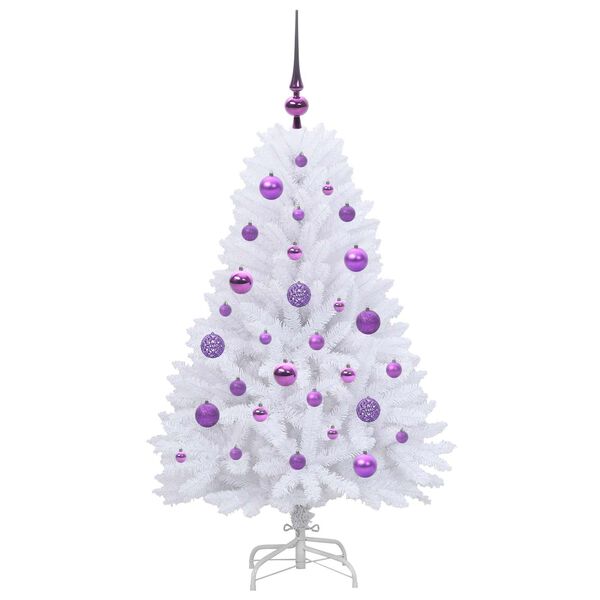 vidaXL &Aacute;rvore de Natal Articulada Artificial Branco 120 cm PVC e A&ccedil;o