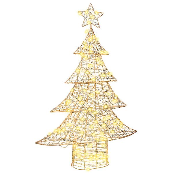 vidaXL &Aacute;rvore de Natal com 120 LEDs Branco quente 120,5 cm PET