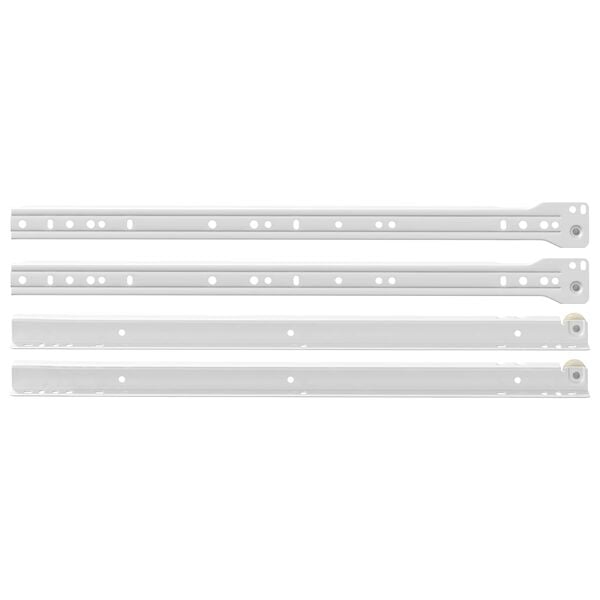 vidaXL Corredi&ccedil;a de Gaveta 12 pcs Branco 450 mm A&ccedil;o