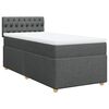 vidaXL Cama box spring com colch&atilde;o solteiro tecido cinzento-escuro