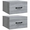 vidaXL Mesas de cabeceira montagem parede 2pcs 35x35x20cm cinza sonoma