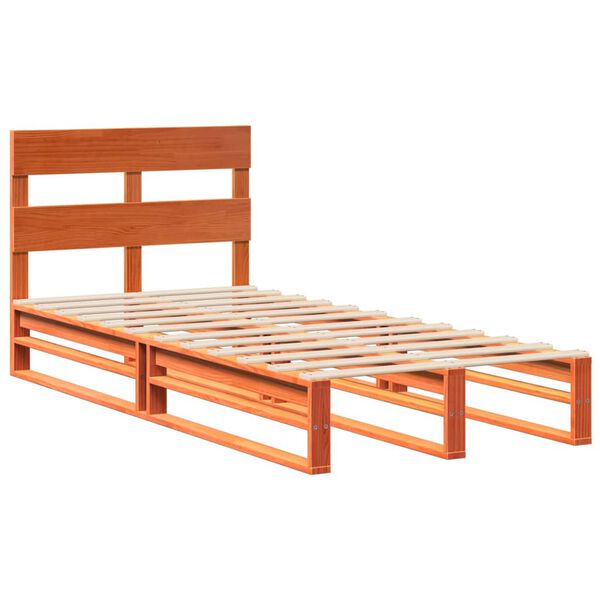 vidaXL Cama sem colch&atilde;o 90x200 cm pinho maci&ccedil;o castanho-mel