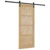 vidaXL Porta Deslizante Natural 83 x 202 cm Madeira de Pinho Maci&ccedil;a