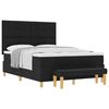 vidaXL Cama Box com colch&atilde;o com cabeceira Preto 160 x 200 cm tecido